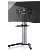 TV-Ständer Stadino Mini schwarz, silber, schwarzglas