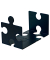 Buchstützen 9212-13 PUZZLE 12,3x14,2x17,1cm Polystyrol (PS) schwarz