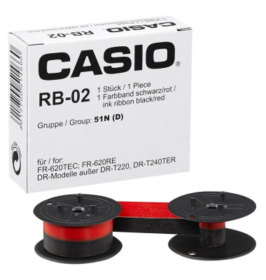 Farbband für RB02 schwarz/rot 13mm x 6 m Gruppe 51