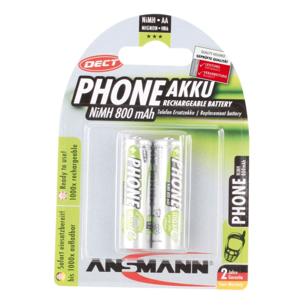 4013674030903 - 5030902 Akkus -Universal- 1x2 Ansmann maxE NiMH Akku Mignon AA 800 mAh DECT PHONE 5030902 4013674030903