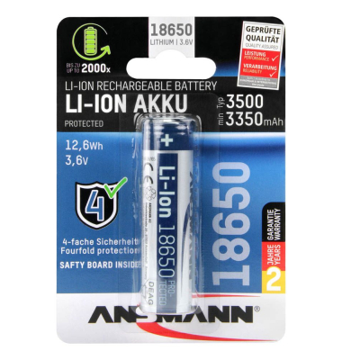 Akkus 18650, 18650, 3,6 Volt