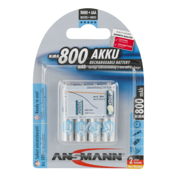 4013674350421 - 5035042 Akkus -Universal- 1x4 Ansmann maxE NiMH Akku Micro AAA 800 mAh        5035042 5035042 4013674350421