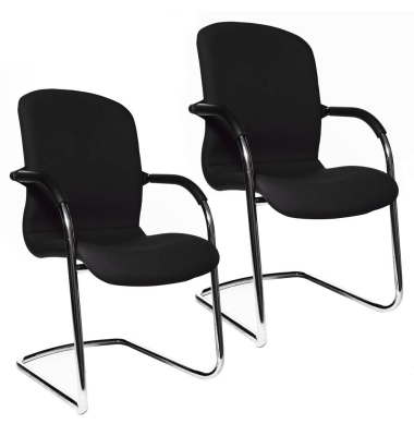 Visitor Open Chair 110 schwarz Schwingstuhl OC690 T20 gepolstert mit Stoffbezug mit Armlehnen