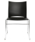 Besucherstuhl W-Chair, schwarz / chrom, ohne Armlehnen, Kufengestell