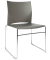 Besucherstuhl W-Chair, grau / chrom, ohne Armlehnen, Kufengestell