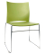 Besucherstuhl W-Chair, grün / chrom, ohne Armlehnen, Kufengestell