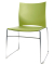 Besucherstuhl W-Chair, grün / chrom, ohne Armlehnen, Kufengestell