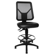 Arbeitsdrehstuhl Tec 80 mit Fußring und Bodengleiter schwarz