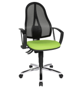Bürostuhl Point 60 Netz Plus, grün / chrom, mit Armlehnen, bis 110kg