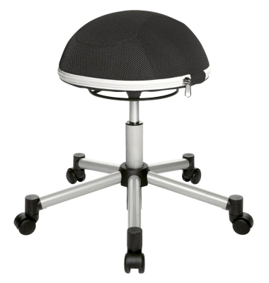 Ballsitz SH17BB0 Sitness Half Ball, schwarz, mit Rollen, höhenverstellbar, bis 110kg