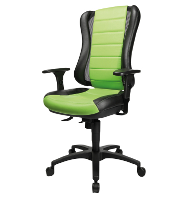 B&uuml;rodrehstuhl Head Point RS, schwarz/gr&uuml;n / schwarz, mit Armlehnen, bis 110kg, ohne Kopfst&uuml;tze