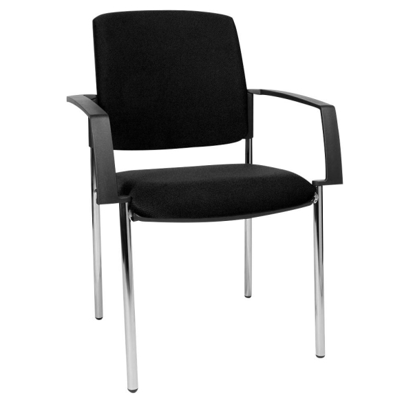 4014296291727 - Besucherstuhl BtoB 10 schwarz chrom mit Armlehnen 4-Fuß-Gestell 4014296291727 2 Stück 4014296291727 - Besucherstuhl BtoB 10 schwarz chrom mit Armlehnen 4-Fuß-Gestell 4014296291727 2 Stück