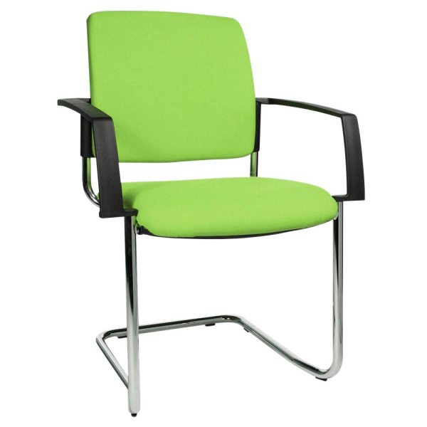 4014296291833 - Besucherstuhl BtoB 20 grün   chrom mit Armlehnen Freischwinger 4014296291833 2 Stück
