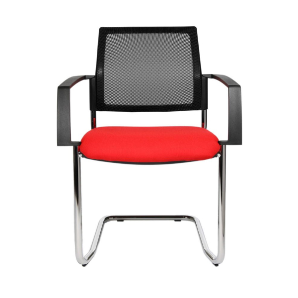 4014296291857 - Besucherstuhl BtoB 20 rot schwarz chrom mit Armlehnen Freischwinger 4014296291857 2 Stück 4014296291857 - Besucherstuhl BtoB 20 rot schwarz chrom mit Armlehnen Freischwinger 4014296291857 2 Stück