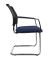 Besucherstuhl BtoB 20, blau/schwarz / chrom, mit Armlehnen, Freischwinger