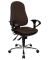 Bürostuhl Support Syncro Deluxe, dunkelbraun / chrom, mit Armlehnen, bis 110kg