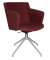 Besuchersessel SFH 1.0, bordeaux / Edelstahl matt, mit Armlehnen, Fußkreuz