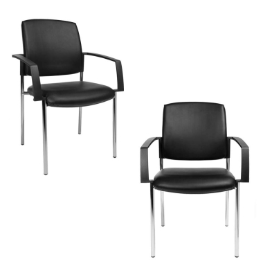 BtoB 10 Besucherstühle schwarz Kunstleder BB190A D10