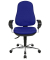 Bürostuhl Support Syncro Deluxe, royalblau / chrom, mit Armlehnen, bis 110kg