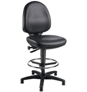 Arbeitsdrehstuhl Tec 50 Counter mit Fußring und Bodengleiter schwarz
