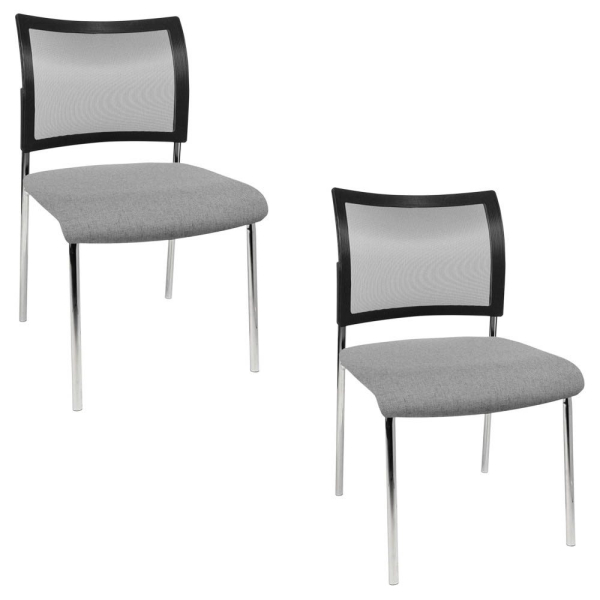 4014296733944 - Besucherstuhl Visit 10 Net grau schwarz chrom ohne Armlehnen 4-Fuß-Gestell 4014296733944 2 Stück 4014296733944 - Besucherstuhl Visit 10 Net grau schwarz chrom ohne Armlehnen 4-Fuß-Gestell 4014296733944 2 Stück