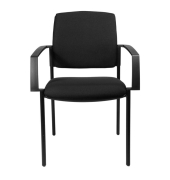 Besucherstuhl BtoB 10, schwarz / schwarz, mit Armlehnen, 4-Fuß-Gestell