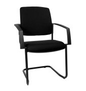 Besucherstuhl BtoB 20, schwarz / schwarz, mit Armlehnen, Freischwinger