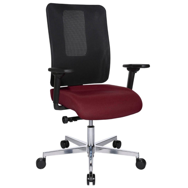 4014296789668 - Bürostuhl Sitness Open X (N) Deluxe Alu mit Schiebesitz OX39WTW2 T270 bordeaux schwarz alu Stoff 4014296789668 - Bürostuhl Sitness Open X (N) Deluxe Alu mit Schiebesitz OX39WTW2 T270 bordeaux schwarz alu Stoff
