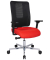 Bürostuhl Sitness Open X (N) Deluxe Alu mit Schiebesitz, rot/schwarz / silber, mit Armlehnen, bis 110kg
