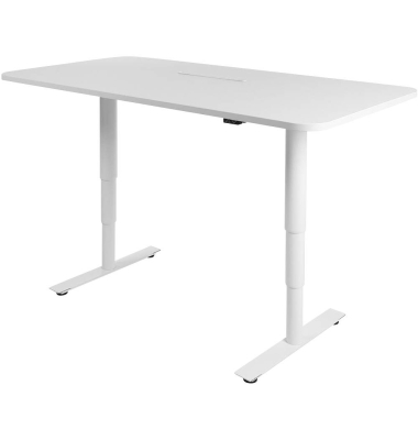 Sitz-Steh-Schreibtisch Sitness X Up Table 30, elektrisch höhenverstellbar, 59-125cm (H), 160x80cm (BxT), rechteckig, weiß / weiß