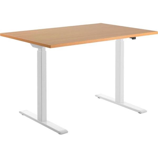 4014296860527 - Sitz-Steh-Schreibtisch E-Table TTS12080WB elektrisch höhenverstellbar 70-120cm (H) 120cmx80cm (BxT) rechteckig buche Weiß 4014296860527 - Sitz-Steh-Schreibtisch E-Table TTS12080WB elektrisch höhenverstellbar 70-120cm (H) 120cmx80cm (BxT) rechteckig buche Weiß