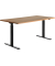 Sitz-Steh-Schreibtisch E-Table, elektrisch höhenverstellbar, 70-120cm (H), 160x80cm (BxT), rechteckig, buche / schwarz