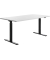 Sitz-Steh-Schreibtisch E-Table, elektrisch höhenverstellbar, 70-120cm (H), 160x80cm (BxT), rechteckig, weiß / schwarz