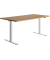 Sitz-Steh-Schreibtisch E-Table, elektrisch höhenverstellbar, 70-120cm (H), 160x80cm (BxT), rechteckig, buche / weiß