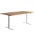 Sitz-Steh-Schreibtisch E-Table, elektrisch höhenverstellbar, 70-120cm (H), 180x80cm (BxT), rechteckig, buche / weiß