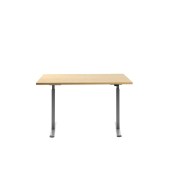 Sitz-Steh-Schreibtisch E-Table, elektrisch höhenverstellbar, 70-120cm (H), 120x80cm (BxT), rechteckig, ahorn / lichtgrau