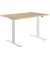 Sitz-Steh-Schreibtisch E-Table, elektrisch höhenverstellbar, 70-120cm (H), 120x80cm (BxT), rechteckig, ahorn / weiß