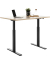 Sitz-Steh-Schreibtisch E-Table, elektrisch höhenverstellbar, 70-120cm (H), 120x80cm (BxT), rechteckig, ahorn / schwarz