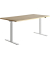 Sitz-Steh-Schreibtisch E-Table, elektrisch höhenverstellbar, 70-120cm (H), 160x80cm (BxT), rechteckig, ahorn / weiß