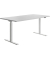 Sitz-Steh-Schreibtisch E-Table, elektrisch höhenverstellbar, 70-120cm (H), 160x80cm (BxT), rechteckig, lichtgrau / weiß