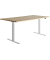 Sitz-Steh-Schreibtisch E-Table, elektrisch höhenverstellbar, 70-120cm (H), 180x80cm (BxT), rechteckig, ahorn / weiß
