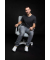 Bürostuhl Sitness Open X (N) Deluxe Alu mit Schiebesitz, schwarz / silber, mit Armlehnen, bis 110kg
