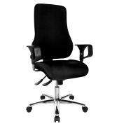 B&uuml;rodrehstuhl Sitness 55, schwarz / silber, mit Armlehnen, bis 110kg, ohne Kopfst&uuml;tze