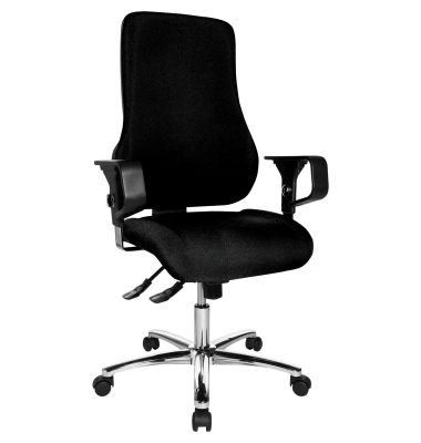B&uuml;rodrehstuhl Sitness 55, schwarz / silber, mit Armlehnen, bis 110kg, ohne Kopfst&uuml;tze