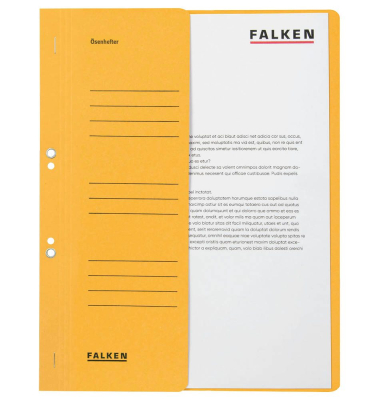 Ösenhefter 80003825, A4 gelb halber Vorderdeckel, Karton 250g