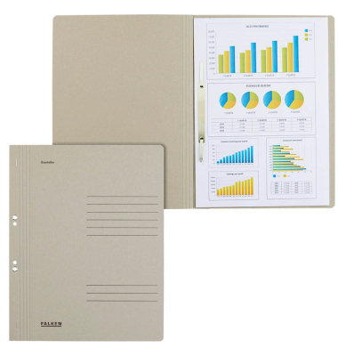 Ösenhefter 80003916, A4 grau ganzer Vorderdeckel, Karton 250g