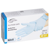 Einweghandschuhe Hygonorm Allfood Safe, Nitril, lebensmittelecht, blau, Größe 8 / M,
