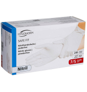 Einweghandschuhe Safe Fit, Nitril, lebensmittelecht, weiß, Größe 7 / S,