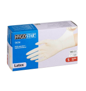 Einweghandschuhe Hygostar Skin, Latex, lebensmittelecht, weiß, Größe 7 / S,