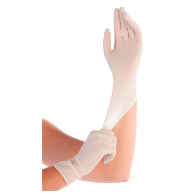 Einweghandschuhe Hygostar Elastic, Synthetik, lebensmittelecht, weiß, Größe 9 / L,